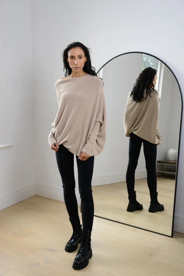 VILEKO Asymmetrisch Drapierter Pullover