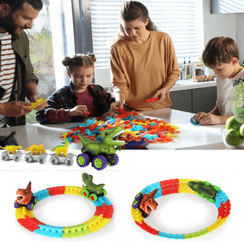 VILEKO Dinosaurier Track Cars Spielzeug