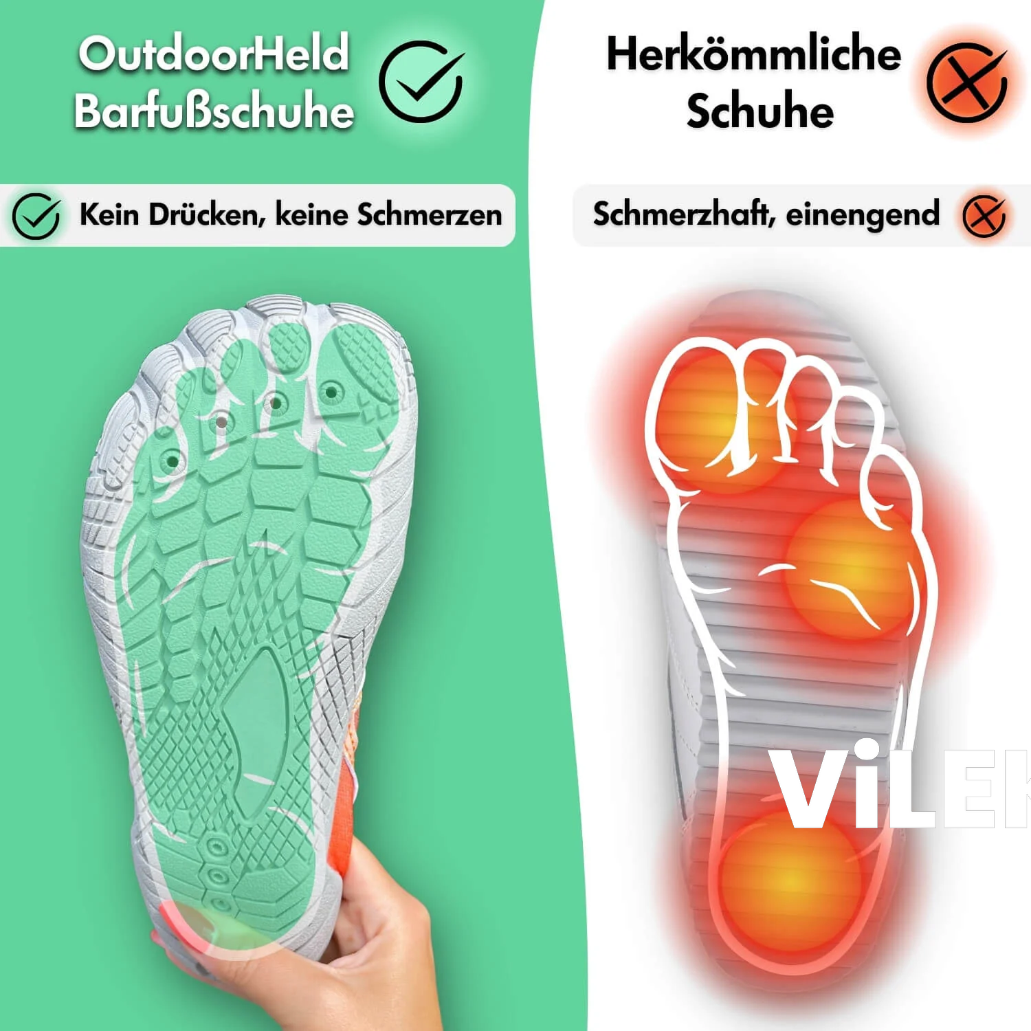 VILEKO Bequeme Barfußschuhe