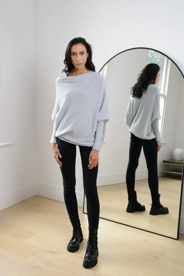 VILEKO Asymmetrisch Drapierter Pullover