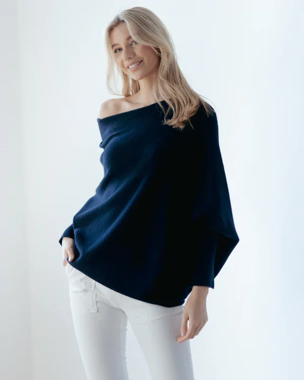 VILEKO Asymmetrisch Drapierter Pullover