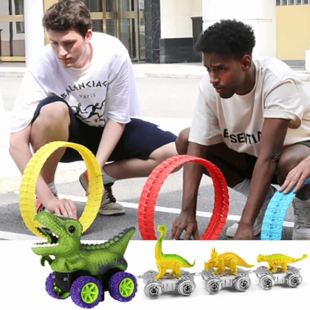 VILEKO Dinosaurier Track Cars Spielzeug