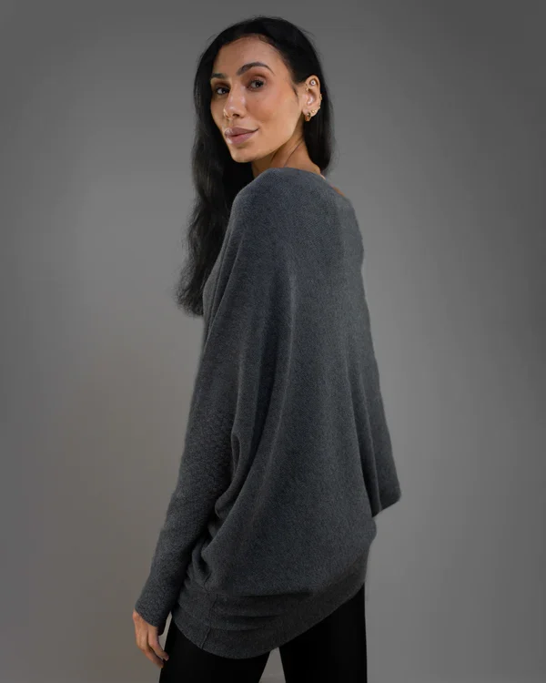 VILEKO Asymmetrisch Drapierter Pullover