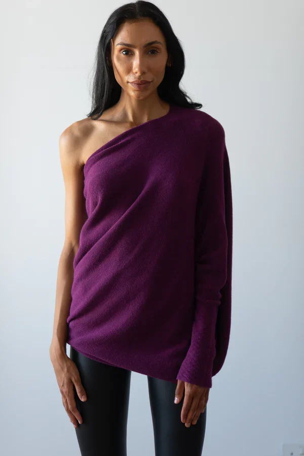 VILEKO Asymmetrisch Drapierter Pullover