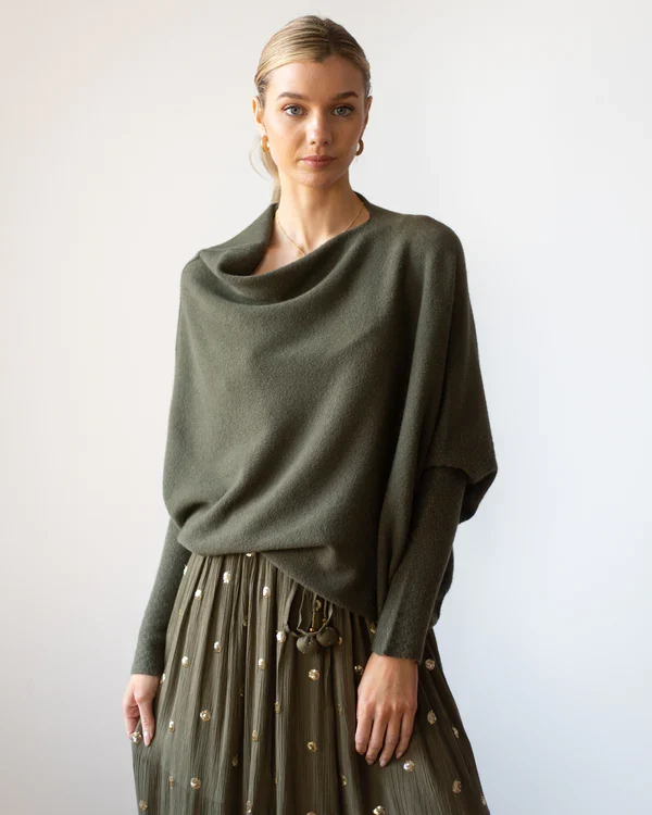 VILEKO Asymmetrisch Drapierter Pullover