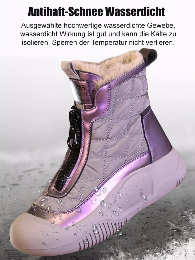 VILEKO Bequeme Pelz Reißverschluss Schuhe