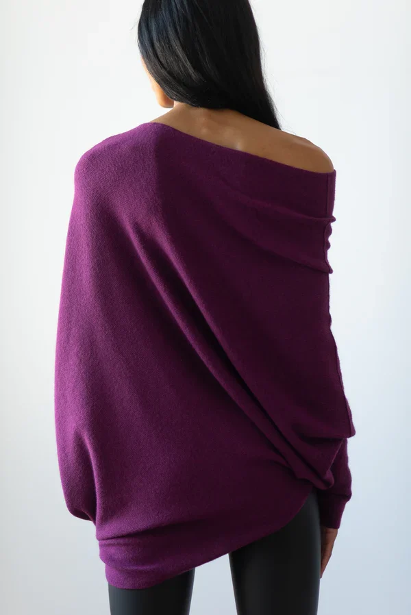 VILEKO Asymmetrisch Drapierter Pullover