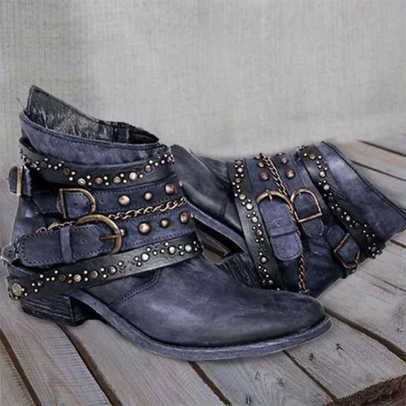 VILEKO Vintage Lederstiefel