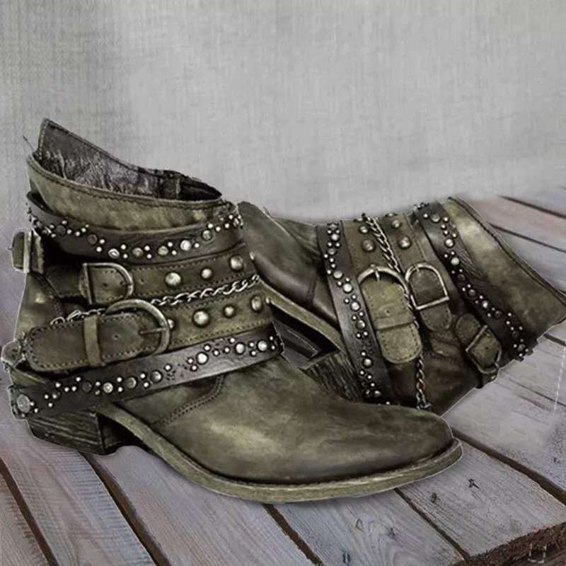 VILEKO Vintage Lederstiefel