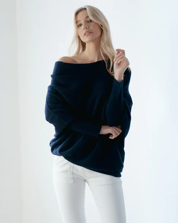 VILEKO Asymmetrisch Drapierter Pullover