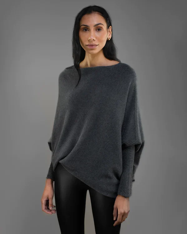 VILEKO Asymmetrisch Drapierter Pullover