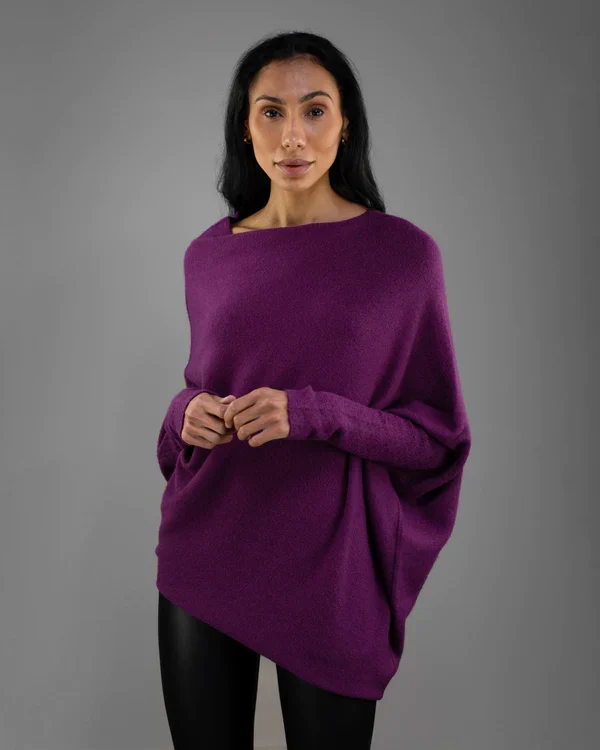 VILEKO Asymmetrisch Drapierter Pullover