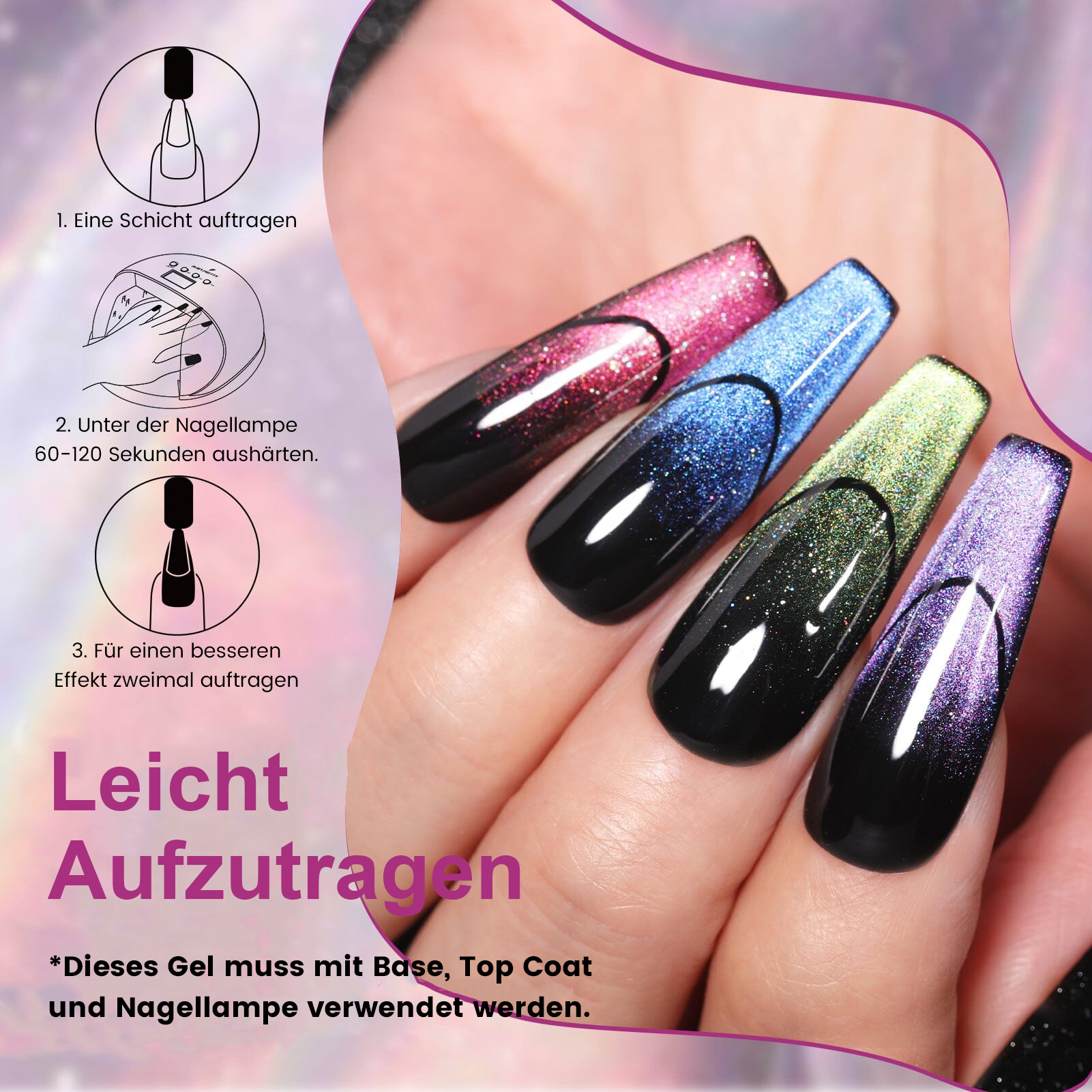 VILEKO Holografisches Shimmer Gel Lackset