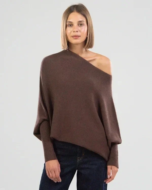 VILEKO Asymmetrisch Drapierter Pullover