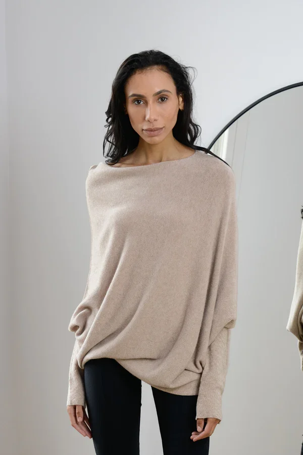 VILEKO Asymmetrisch Drapierter Pullover