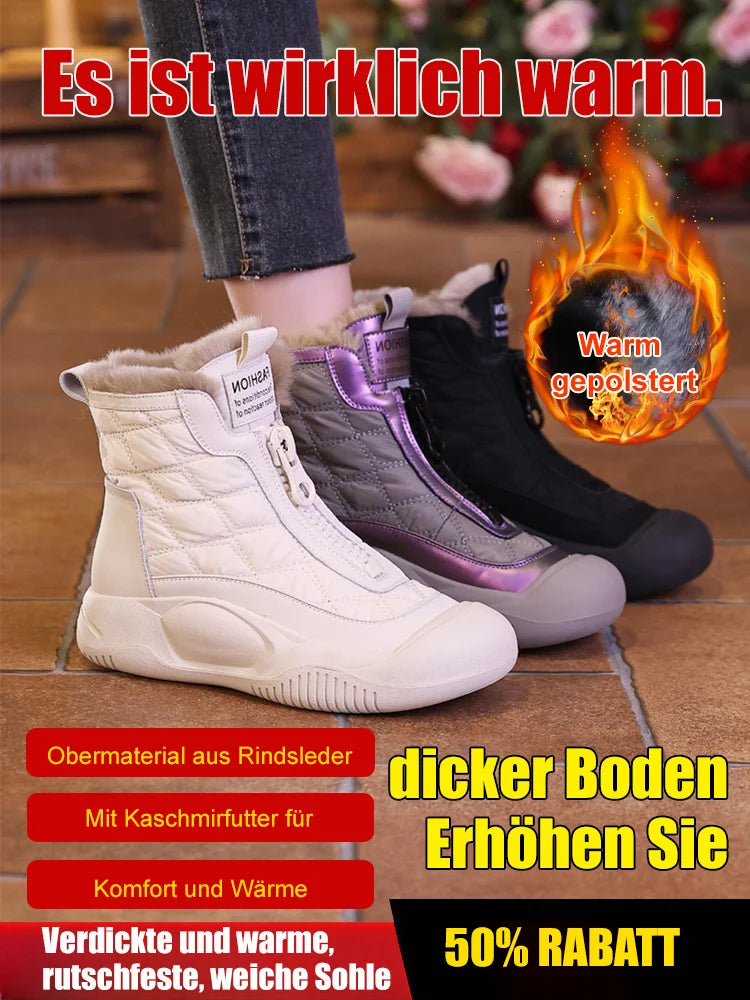 VILEKO Bequeme Pelz Reißverschluss Schuhe