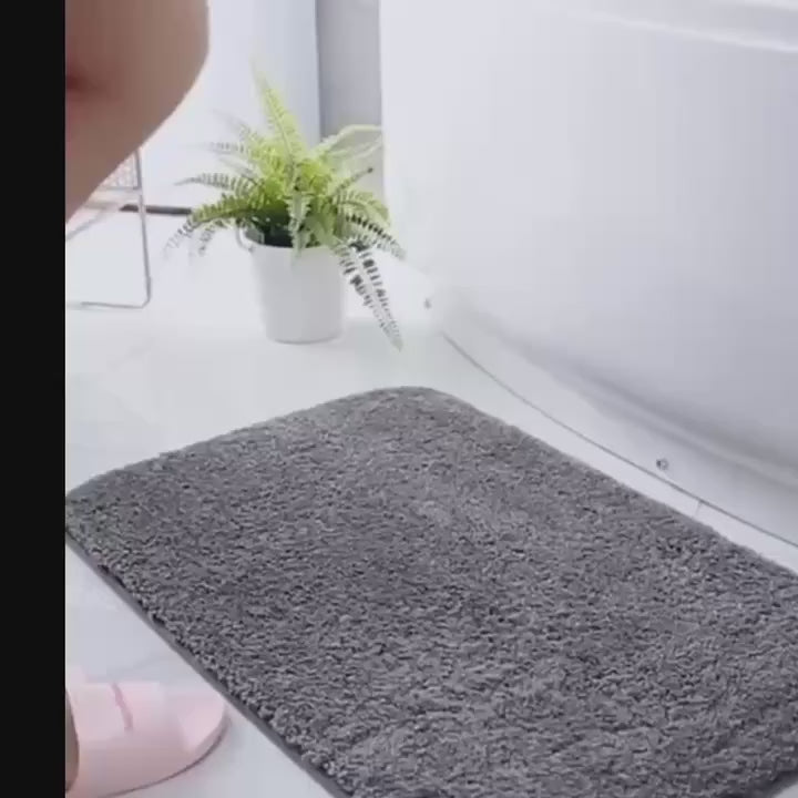 1pc Thickened Microfiber Fluffy Plush Bath Mat Soft Comfortable Floor Mat Bathroom Rug Absorbent Nonslip Mat Bathroom Door Mat Bedroom Living Room Toilet Carpet Floor Mat No Shedding No Fading