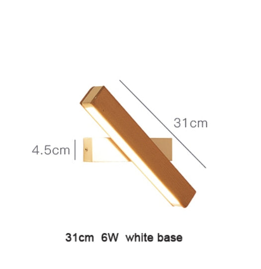 VILEKO LED-Wandleuchte Aus Holz Drehbar