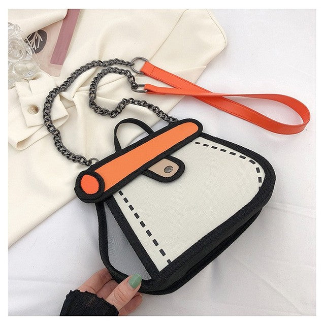 VILEKO 2D Cartoon Handtasche