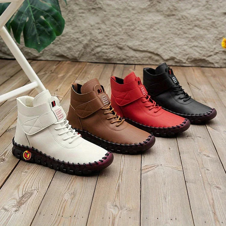 VILEKO Handgefertigte Leder Sneaker Stiefel