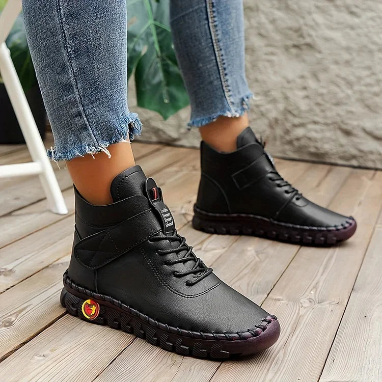 VILEKO Handgefertigte Leder Sneaker Stiefel