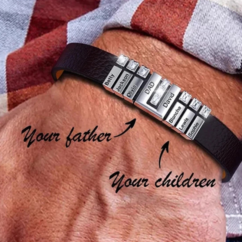 VILEKO Personalisiertes Lederarmband