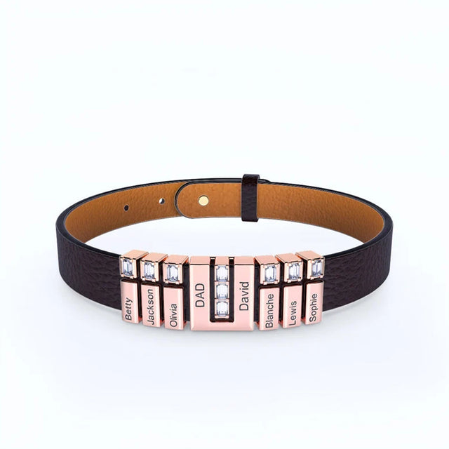 VILEKO Personalisiertes Lederarmband