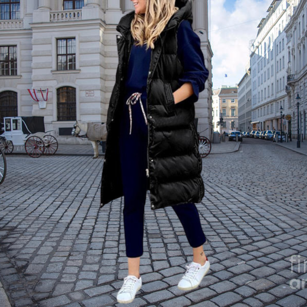 VILEKO Bequeme lange Puff Jacke